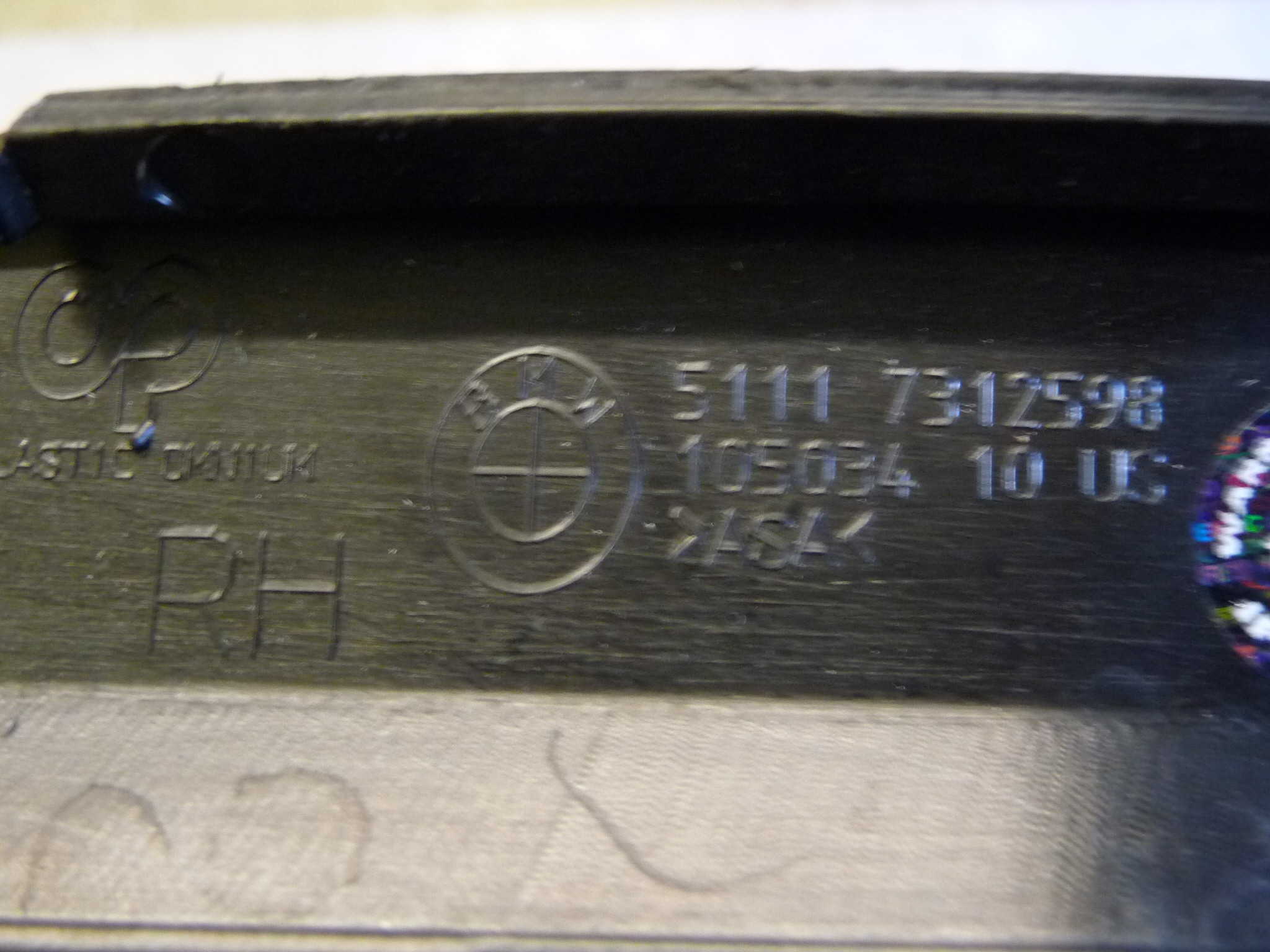 BMW X6 Front Right Bumper Insert 51117312598 OEM OE | LA Global Parts
