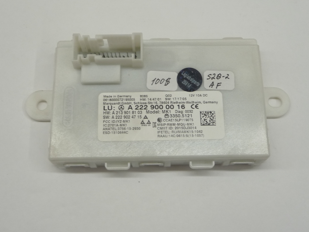 2017 Mercedes Benz E300 E400 KeylessGo Control Module A2229000016 OEM
