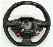  2013 2014 2015 2016 2017 Ferrari F12 Berlinetta Steering Wheel with Mounted Controls 308341 - Glossy Carbon Fiber / Black Leather / Black stiches - US Version