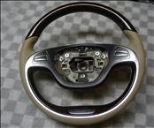 2015 2016 2017 Mercedes Benz S ClassW222 Wood Seidenbeige 8R85 Leather Steering Wheel OEM OE 