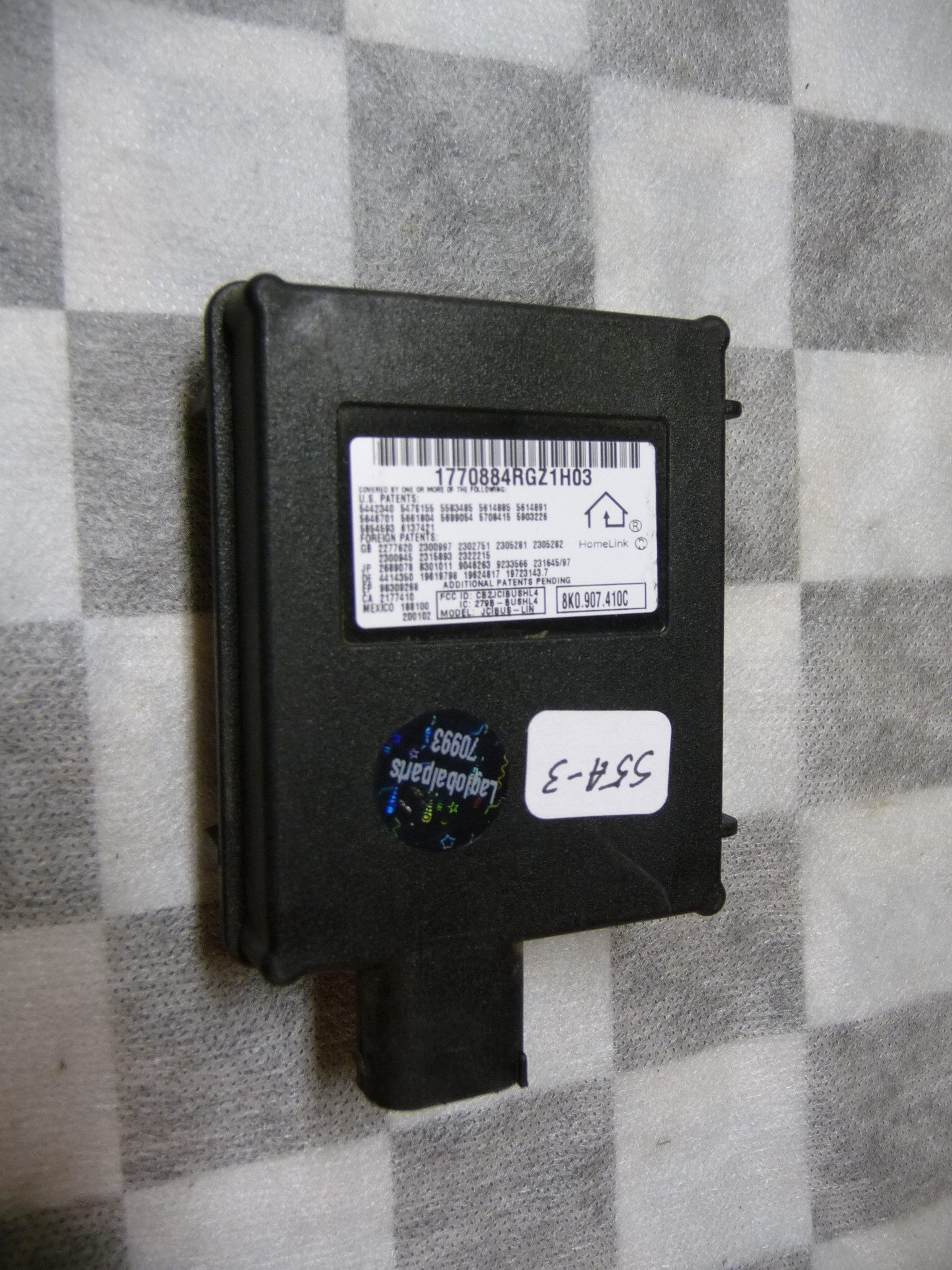 Tesla 100537100A HomeLink control unit radio controlled garage door