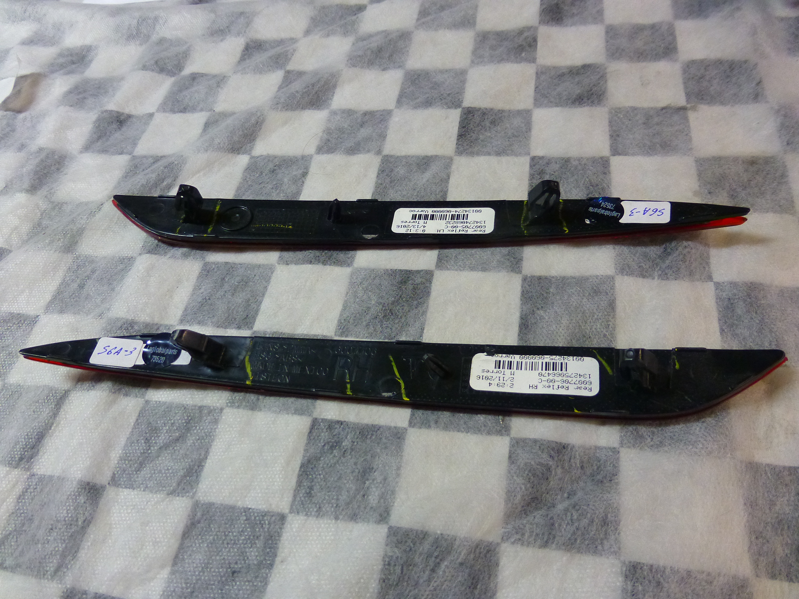 2012-2015 Tesla Model S Red Lens Rear Bumper Reflector Reflex Left ...