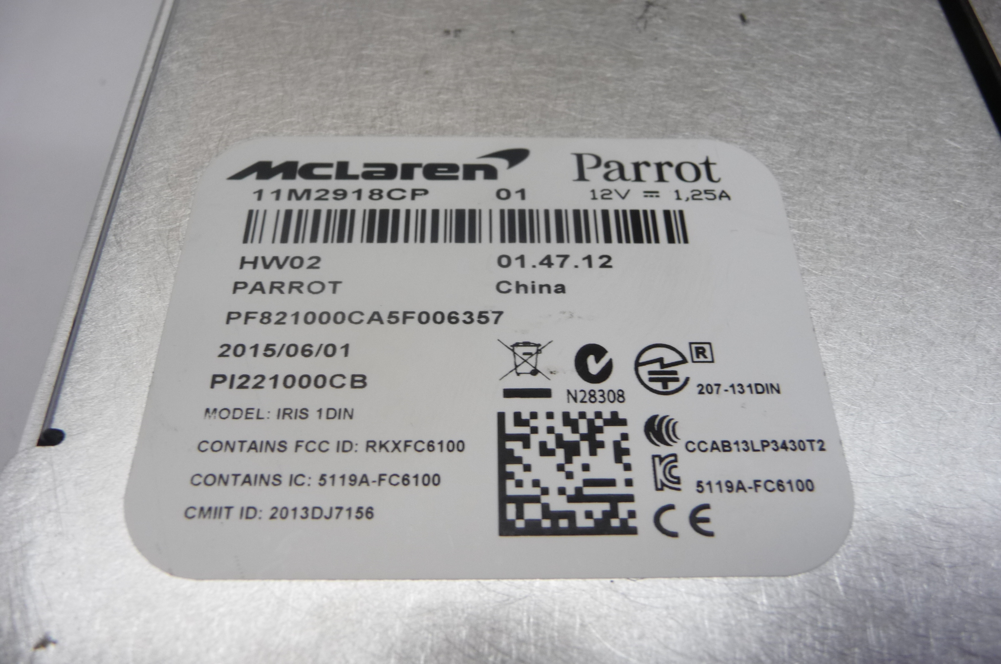 2015-2017 McLaren 650S Spider Radio Stereo Control Module Unit