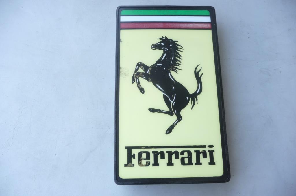 1960`s Ferrari Illuminated Vintage Dealer Rare Sign 37