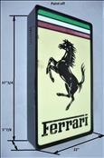 1960`s Ferrari Illuminated Vintage Dealer Rare Sign 37"3/4x 22"x 5"7/8 Original