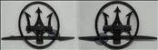 2008 2009 2010 2011 2012 2013 2014 2015 2016 2017 2018 2019 2020  Maserati Quattroporte GranTurismo Ghibli Levante Left and Right Side Emblem Badge Glossy Black 670005448; 670005431 OEM OE