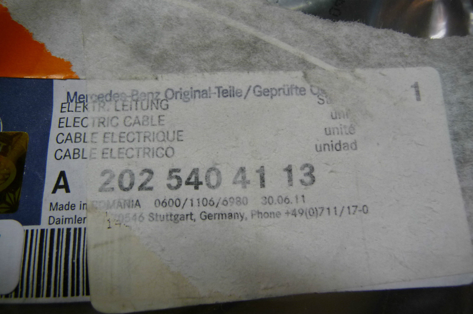 Mercedes Benz C230 C36 Rear Wiring Cable Harness A ... 1997 c36 mercedes benz wiring harness 