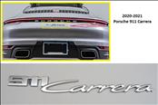 2020-2021 Porsche 911 Carrera 235mm Rear Badge Emblem Matt Silver 992853675A OEM