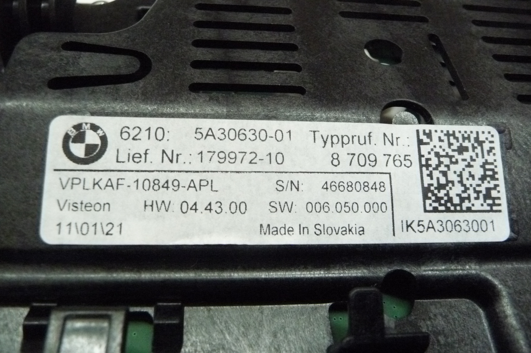 20202022 BMW G20 330i Instrument Speedometer Head Cluster base