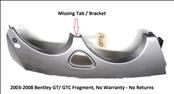 2003 2004 2005 2006 2007 2008 Bentley Continental GT GTC two (2) door Front Bumper Cover Right Upper Headlight Fragment 3W8807221; 3W8807217