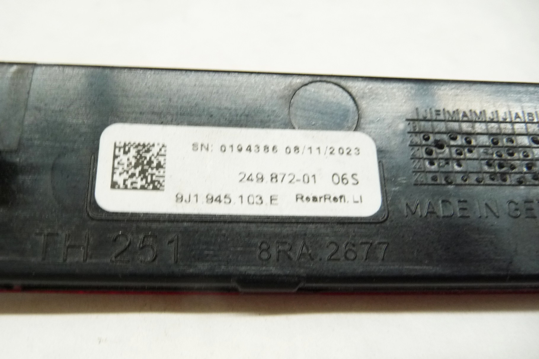 2020-2026 Porsche Taycan Rear Left Light Reflector 9J1945103E OEM A1 ...
