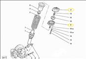 Maserati Rear Shock Absorber Cup P# 234388 Upper Cup P# 190332 - Used Auto Parts Store | LA Global Parts